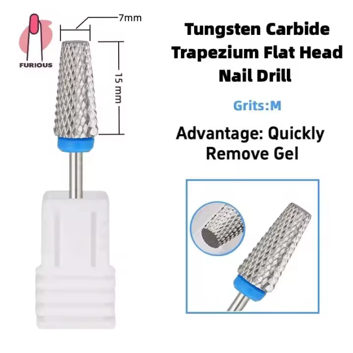 Broca profesional de carburo de tungsteno, venta al por mayor, elimina el esmalte de uñas en gel XF/F/M/C - 1