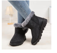 Botas de nieve para mujer, zapatos de algodón grueso de terciopelo, botas cortas versátiles de moda, novedad de otoño e invierno 2024 - details 10