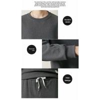 Traje deportivo informal para hombre, camiseta a cuadros de manga larga, pantalones, conjunto de ropa elegante, Otoño/Invierno - details 4