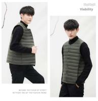 Abrigo de invierno ligero sin cuello para hombre con decoración de botones y chaleco - details 9
