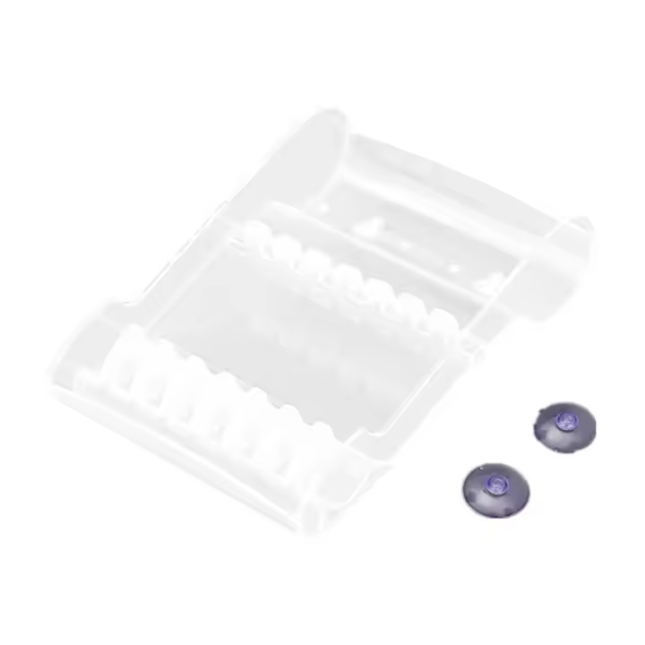Soporte para tijeras de salón de 8 ranuras, gran capacidad, fuerte adsorción, estante de almacenamiento para tijeras de peluquero, ahorro de espacio con 2 ventosas - 1