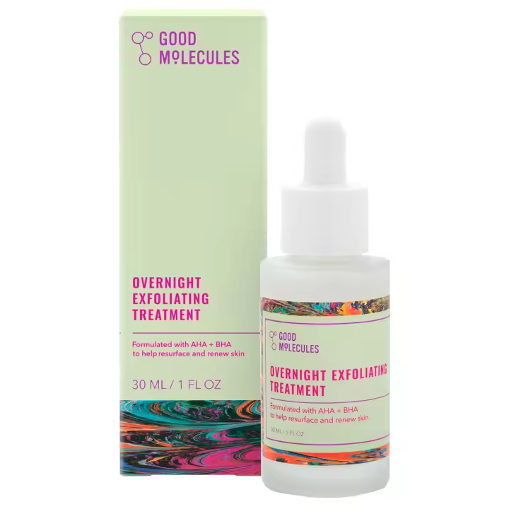Hot Good Molecules Tratamiento exfoliante durante la noche Exfoliante facial Tono y textura AHA - Minimizador de poros, cuidado de la piel para el rostro con - 1
