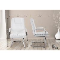 Tapizada En Cuero Sintético y con Base De Metal I Silla Conferencia con Reposabrazos, Color:Crema - details 36