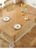 ENCE Mantel transparente de PVC, vinilo, impermeable, resistente al aceite, mesa de comedor rectangular, mantel de cocina - details 1