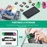 -funda protectora para Nintendo Switch, carcasa anticaída a prueba de golpes con 7 ranuras de almacenamiento para tarjetas de juego, TPU + PC - details 5