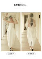 Boda francesa 2025 nueva salida nupcial hilo de bienvenida falda sin tirantes diseño sentido vestido ligero - details 3