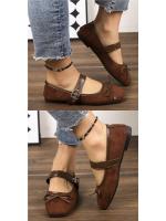 Zapatos Mary Jane de mujer con suela plana y puntera cuadrada de gran tamaño, estilo francés, para la noche, 2025. - details 10