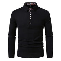 Polo de manga larga para hombre, camisas de Color sólido, moda de Cachemira, nuevos Polos de negocios sociales, otoño - details 19