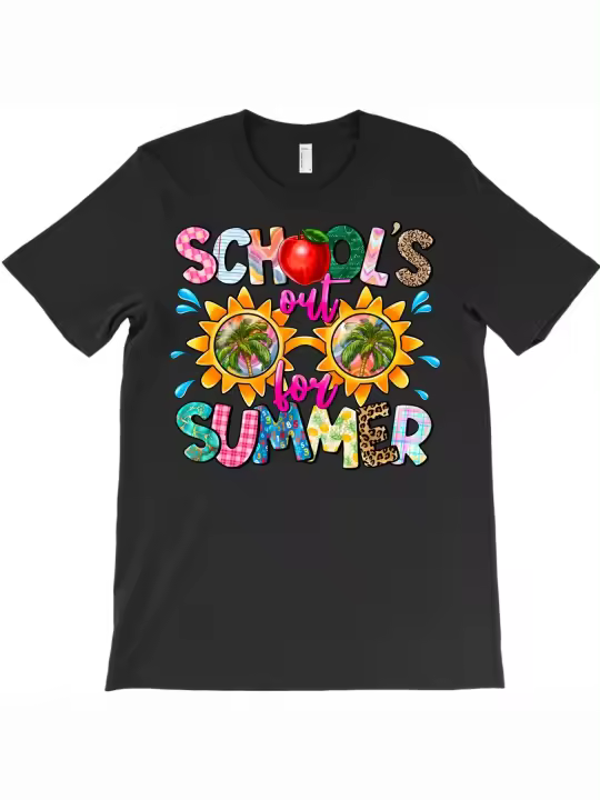 Camiseta ESCOLAR DE VERANO Regalo para papá Manga corta con cuello redondo suave y cómoda - 1
