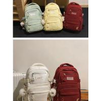 Nombre: mochila ligera y elegante con múltiples bolsillos para el trabajo, mochila escolar para estudiantes, con colgante, Color - details 10