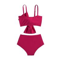 Traje de Baño de Tirantes de Cintura Alta Estilo Lazo para Niñas Prenda de Baño para Niñas 5-14 Años Traje de Baño de Moda para Mujeres - details 7