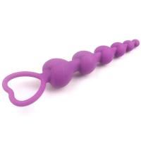 Leten Nuevo 2022 Enchufe Anal de Silicona Suave con Cuentas de Corazón Estimulador de Punto G-Spot - details 0