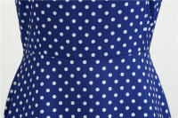 Women summer vintage 1950s 60s big swing party polka dot dress - details 63
