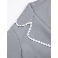 Camiseta de lana de doble cara para mujer, chaqueta cortavientos tejida con solapa de manga larga, holgada, otoño e invierno - details 8