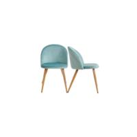 Juego de 2 sillas de comedor tapizadas de terciopelo, sillas auxiliares de ocio, asiento acolchado de terciopelo y patas de metal de roble para sala de estar, cactus - details 9