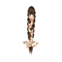 Diademas con cinta de flores para mujer, coleta larga, artefacto para el cabello de estilo coreano, peluca trenzada de boxeo sintética esponjosa - details 5