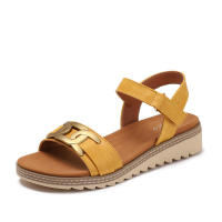 Sandalia Pendiente y Romana Mujer Verano Nuevas Sandalias de Playa de Fondo Grueso Simple de Metal Informal al Aire Libre - details 3