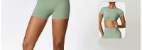Pantalones cortos deportivos para mujer, mallas para Yoga, pantalones cortos para correr, a prueba de sentadillas, cintura alta, pantalones cortos ajustados para Fitness, pantalones cortos de entrenamiento con realce para ciclismo y gimnasio - details 3