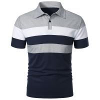 Pecho de manga para hombre con tres rayas a juego a la moda y manga corta con solapa para hombre - details 6