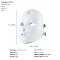 Máscara de terapia de luz roja Led Facial con cuello, 7 colores, para estiramiento de la piel, levantamiento, antienvejecimiento, bioluz, blanqueamiento de belleza para el hogar - details 8