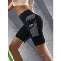 Pantalones cortos deportivos de cintura alta para mujer con prácticos bolsillos laterales que combinan perfectamente la moda y la funcionalidad. - details 3