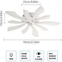 Plafón LED Regulable Control Remoto 48W 5400LM 3000K-6500K Día 70cm Ideal para Sala de Estar, Dormitorio, Comedor, Baño, Pasillo Blanco - details 20