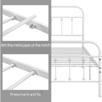 Cama Doble con Estructura Metálica Negra, Estructura Simple de Hierro para Colchón 140X200cm - details 26