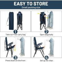 Jardín Plegable Portátil de Alta Resistencia Respaldo Alto Silla Reclinable de 4 Posiciones para - details 1