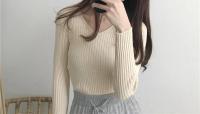 Suéter Sexy ajustado con cuello en V para mujer Manga larga de punto con parte inferior suave - details 13