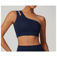 Sujetador deportivo de hombro con diseño hueco asimétrico, sujetador de Yoga, Top deportivo de alto soporte, ropa deportiva para mujer - details 7