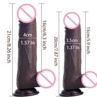 Vibrador consolador realista de pene grande de empuje para mujeres, vibradores telescópicos con calefacción, tapón Anal para adultos mayores de 18 años, Juguetes sexuales - details 4