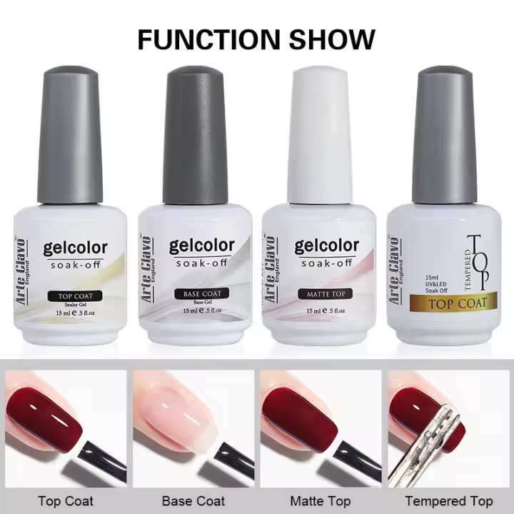 Arte Clavo-Gel UV semipermanente para manicura, esmalte de Gel translúcido, Serie de verano, 15ml, 4 piezas - 1