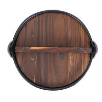 Estufa colgante multifuncional de hierro fundido con tapa de madera para acampar al aire libre, bolsas de almacenamiento para ol - details 14