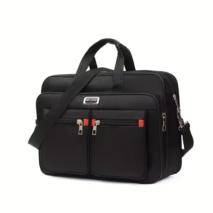 Bolso de hombro de gran capacidad para hombre, bolso multicapa impermeable y resistente al desgaste, maletín para computadora, para viajes de negocios diarios - 1