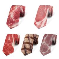 Corbata con diseño de estilo de carne de 8cm, corbata ajustable estrecha con estampado de comida caliente, corbata interesante atada a mano con estampado de comida de carne, camisa para hombre - details 1