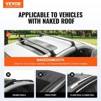 Portaequipajes de Aluminio con Cerradura para Coche Carga de 70.3kg Compatible con Vehículos con Techo Descubierto - details 1
