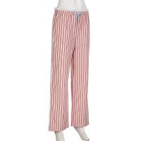 Pantalones holgados de pierna recta a rayas para mujer, moda coreana, cintura elástica, dobladillo empalmado, pantalones femeninos - details 8
