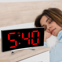 Escritorio de 7 pulgadas para dormitorio de niños, pantalla LED, gran número, mesa, alarma Digital, espejo curvado regulable, reloj - details 8