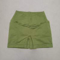 Hamidou pantalones cortos deportivos para mujer, Shorts de Yoga con cintura cruzada, gimnasio, entrenamiento, correr, cintura alta, realce de cadera, sin costuras, Fitness - details 10