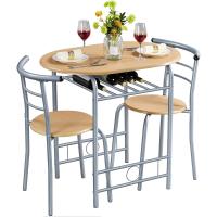 Comedor Conjuntos de Mueble de 3 Piezas con Vino Estante Madera - details 0