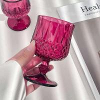 2 uds 190ml cristalería cola Vintage Rosa rojo relieve copa de champán alta transparente beber copa de vino - details 4