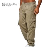 Pantalones de hombre Color sólido con múltiples bolsillos - details 5