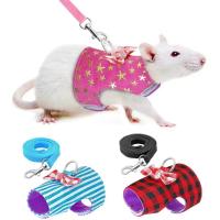 Conjunto de arnés y correa para mascotas pequeñas Diseño de correa con lazo para conejo, ferret, conejo de guinea, hamster, cachorro Suministros para mascotas - details 0