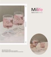 Botella de cristal decorada con mariposas rosas, taza elegante, botella para reuniones familiares, copa de vino para mujer, mesa de comedor, hervidor de agua - details 5