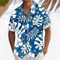 2025 planta impresa en 3D camisa de playa hawaiana para hombre camisa de solapa de manga corta informal de verano - details 2