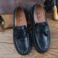 Cuero genuino de alta gama de piel de vaca pura de primera capa, zapatos de cuero con suela blanda, zapatos de hombre - details 3