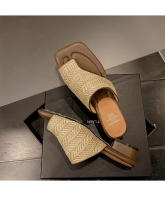 Sandalias Platas Retro Francesas con Punta Tejida Zapatillas de Moda para Mujeres 2025 - details 9
