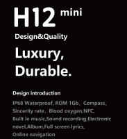 H12 mini reloj inteligente con brújula de memoria, 1Gb, función NFC, Bluetooth, llamada, detección de frecuencia cardíaca, múltiples modos deportivos - details 1