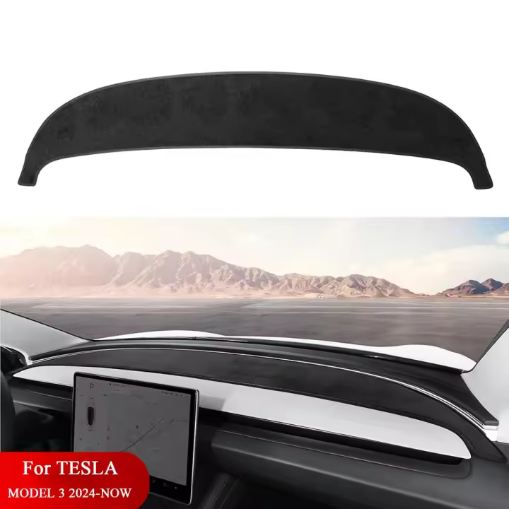Para Tesla Modelo 3 2024 2025 2026 Highland Cubierta del tablero de mando Antirreflejo Almohadilla de franela Protección solar Almohadilla de mando Accesorios interiores decorativos - 1