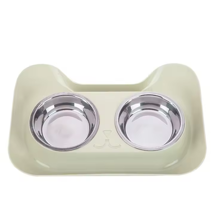 Tazón De Gato Con Agua Y Alimentos Integrado Doble Anti Volcado Accesorios Para Alimentación De Mascotas Material Plástico - 1